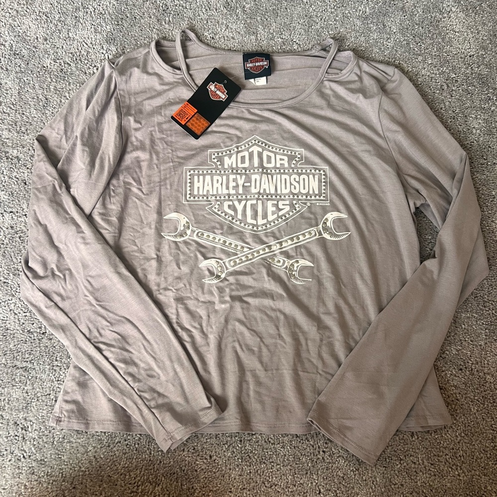 Harley-Davidson Women's Taupe Long Sleeve Tee